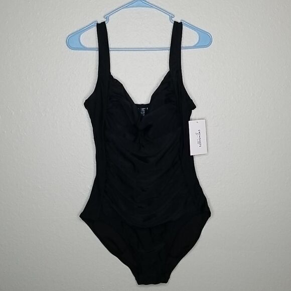 Swimsuits For All Black Twist Front One Piece 16 - Picture 4 of 11